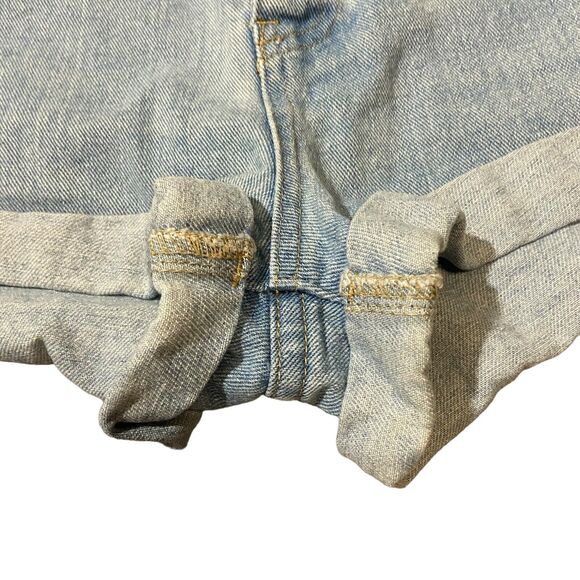 Forever 21 Size 29 Distressed High Rise Button Fly Cuffed Hem Denim Jean Shorts - Picture 4 of 16